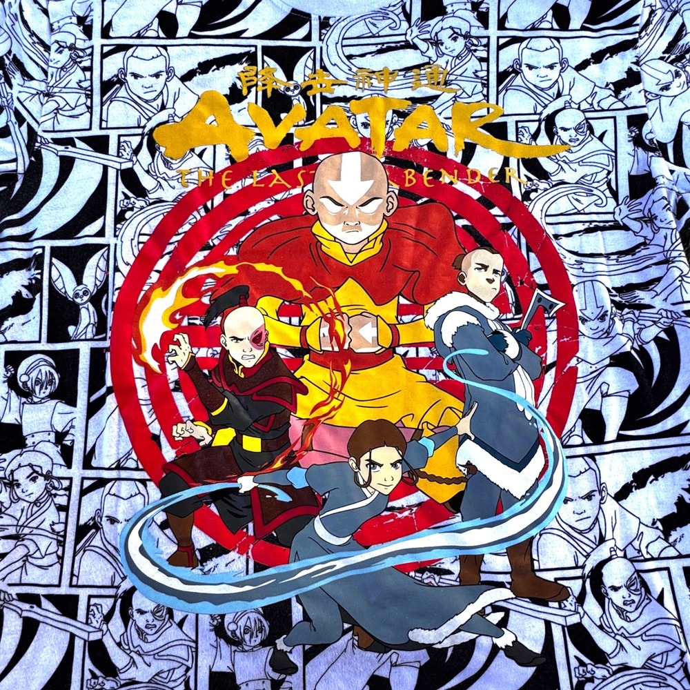 Avatar The Last Airbender Lightweight T-Shirt Nickelodeon Graphic Tee Comic Book